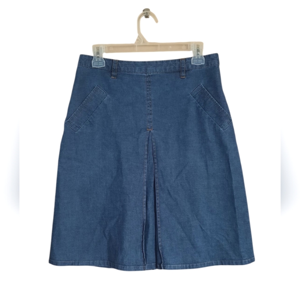 Pleated Denim Vintage Style Skirt Y2k Retro 70s